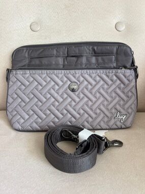 EUC Lug Pirouette Convertible Crossbody Bag in Gunmetal/Pearl